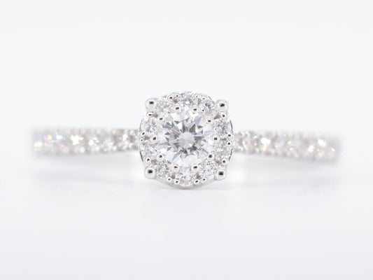 Witgouden entourage ring met diamanten