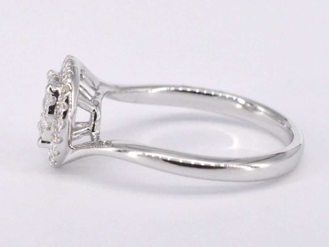 Witgouden entourage slagring met diamanten