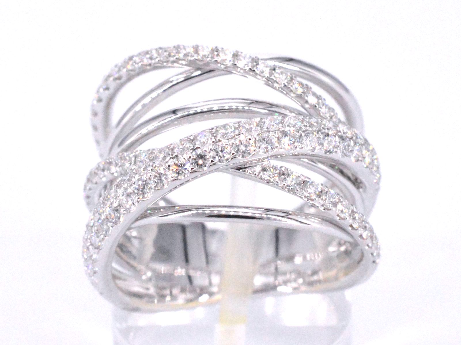 Witgouden design ring met diamanten