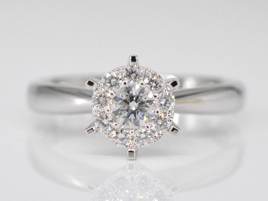 Witgouden solitaire ring met diamanten