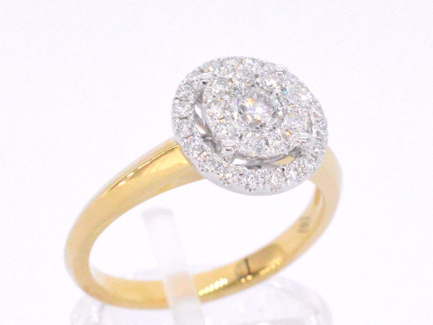 Gouden entourage ring vol gezet met diamanten
