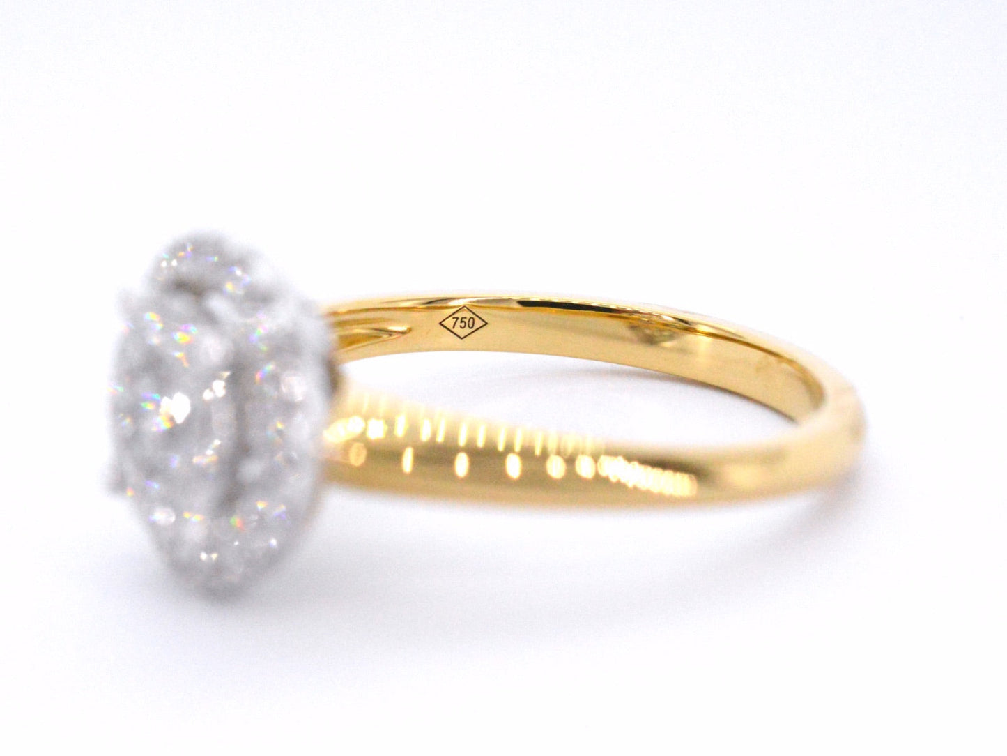Gouden entourage ring vol gezet met diamanten