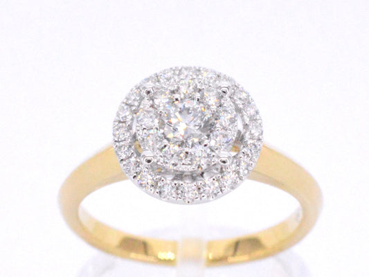 Gouden entourage ring vol gezet met diamanten