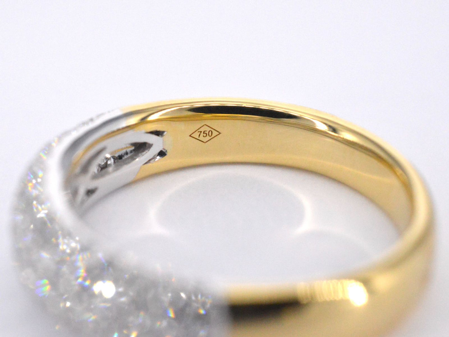 Gouden pave ring met diamanten 0.90 carat