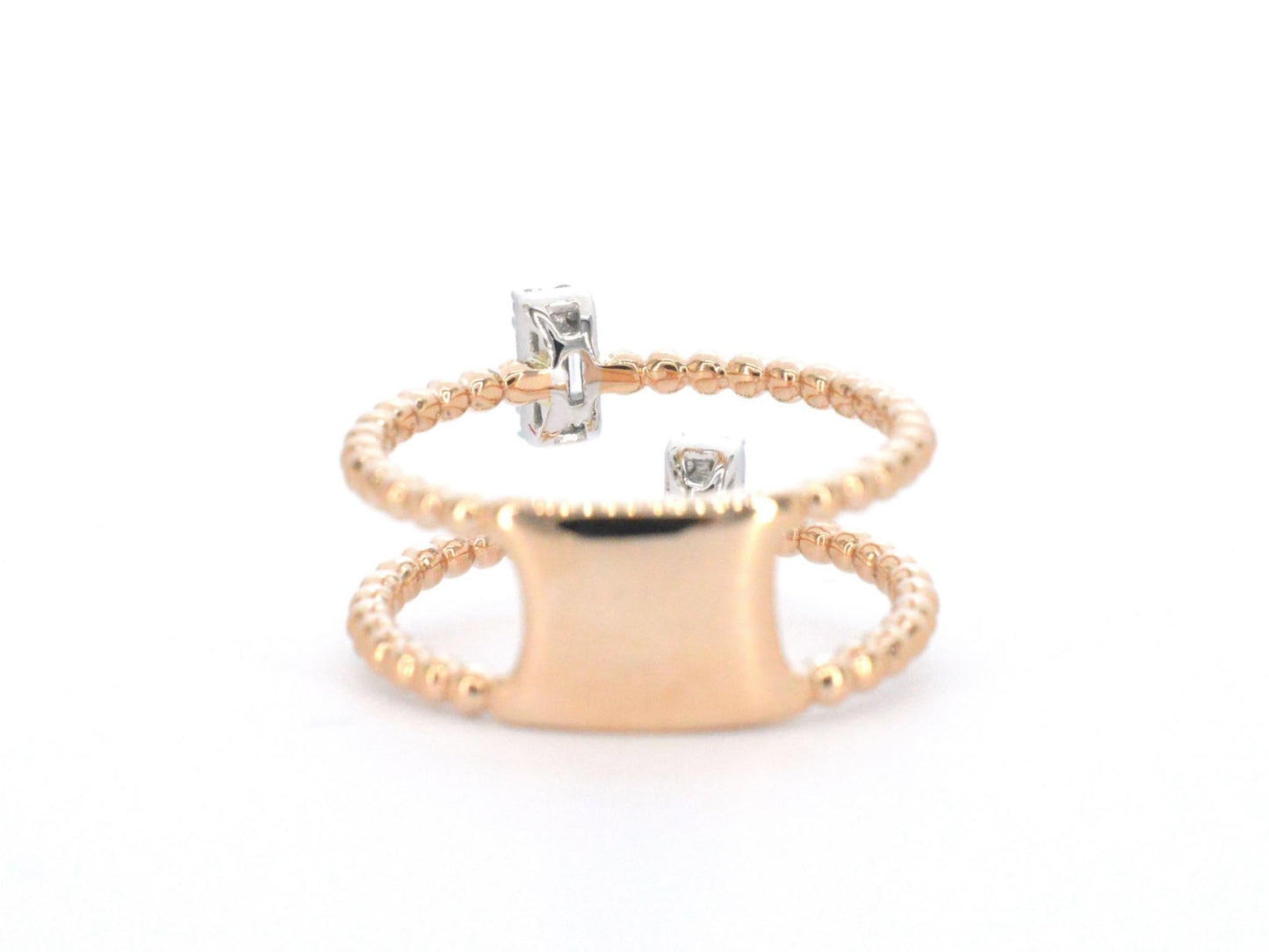 Rosegouden ring met diamanten gezet