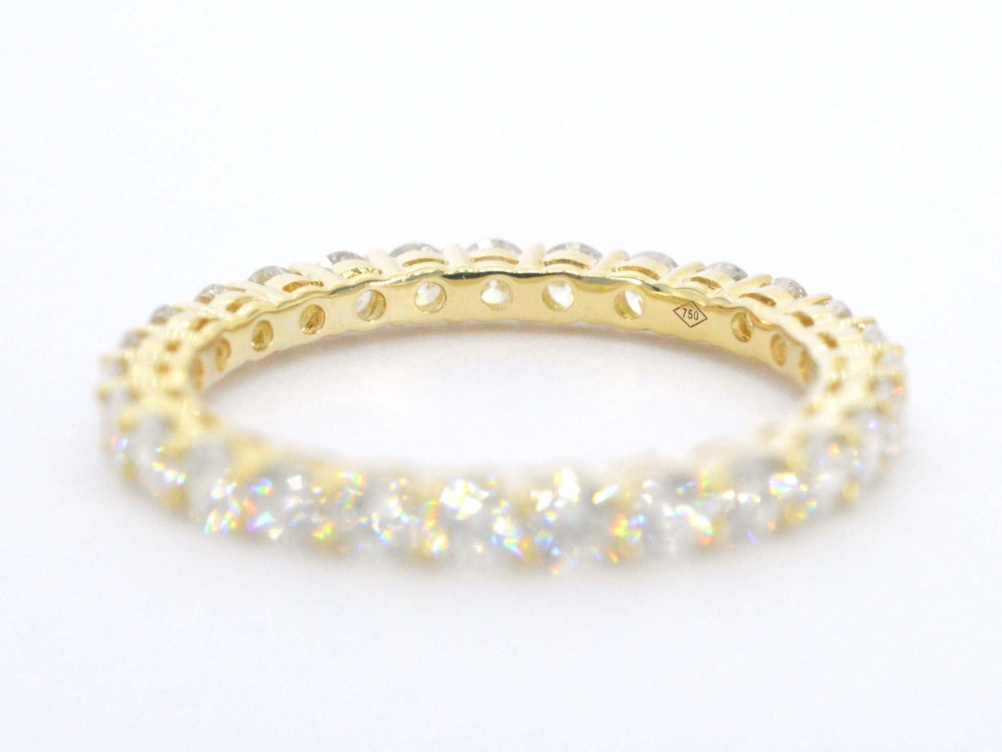 Gouden alliance ring met briljant geslepen diamant