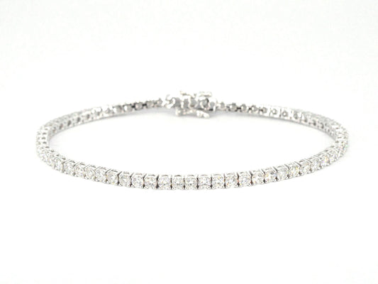 Witgouden tennisarmband met 5.00 carat natuurlijke briljant geslepen diamanten