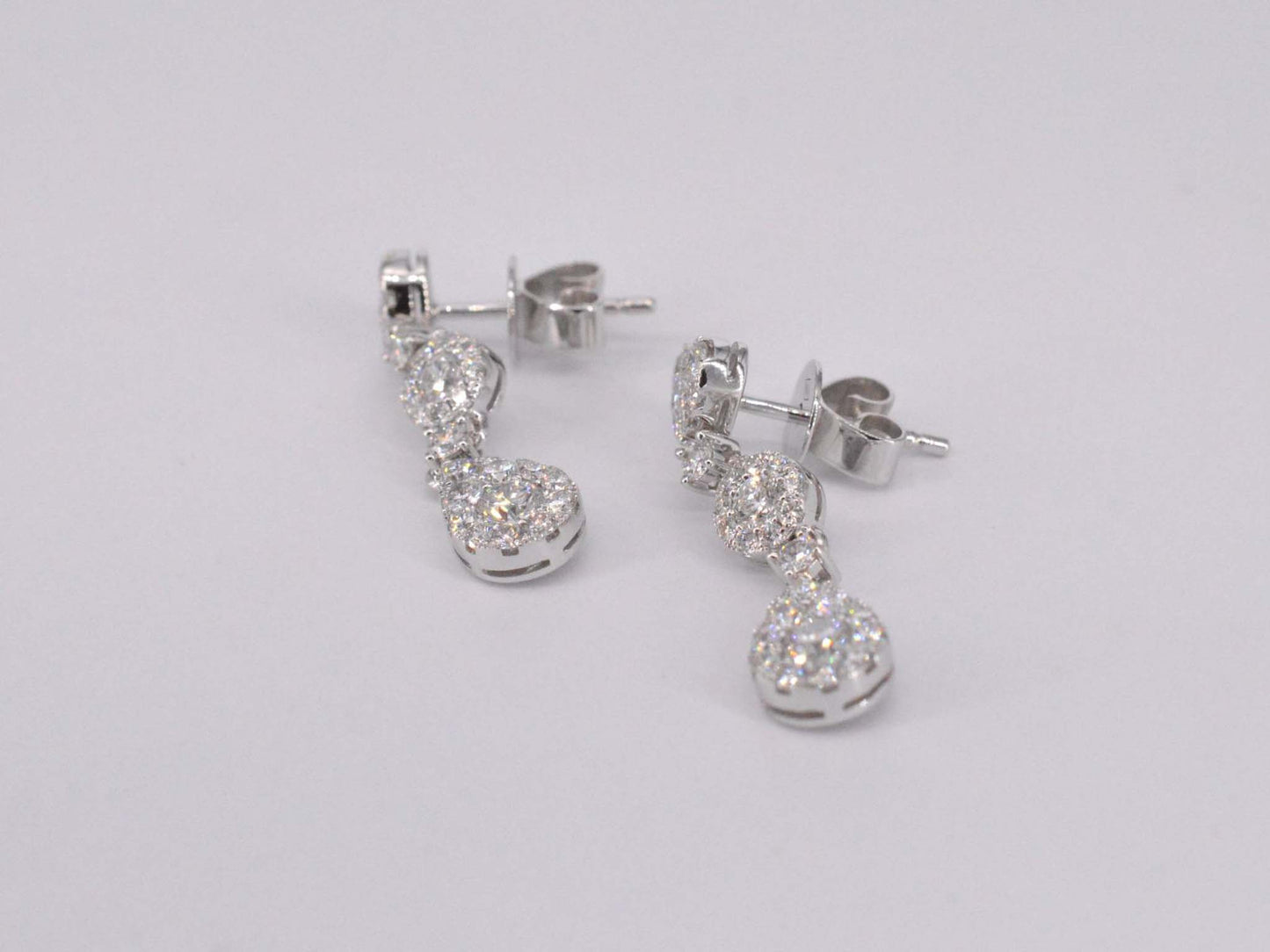 Witgouden diamanten oorhangers met diamanten 1.50 carat