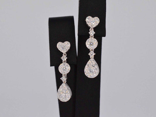 Witgouden diamanten oorhangers met diamanten 1.50 carat