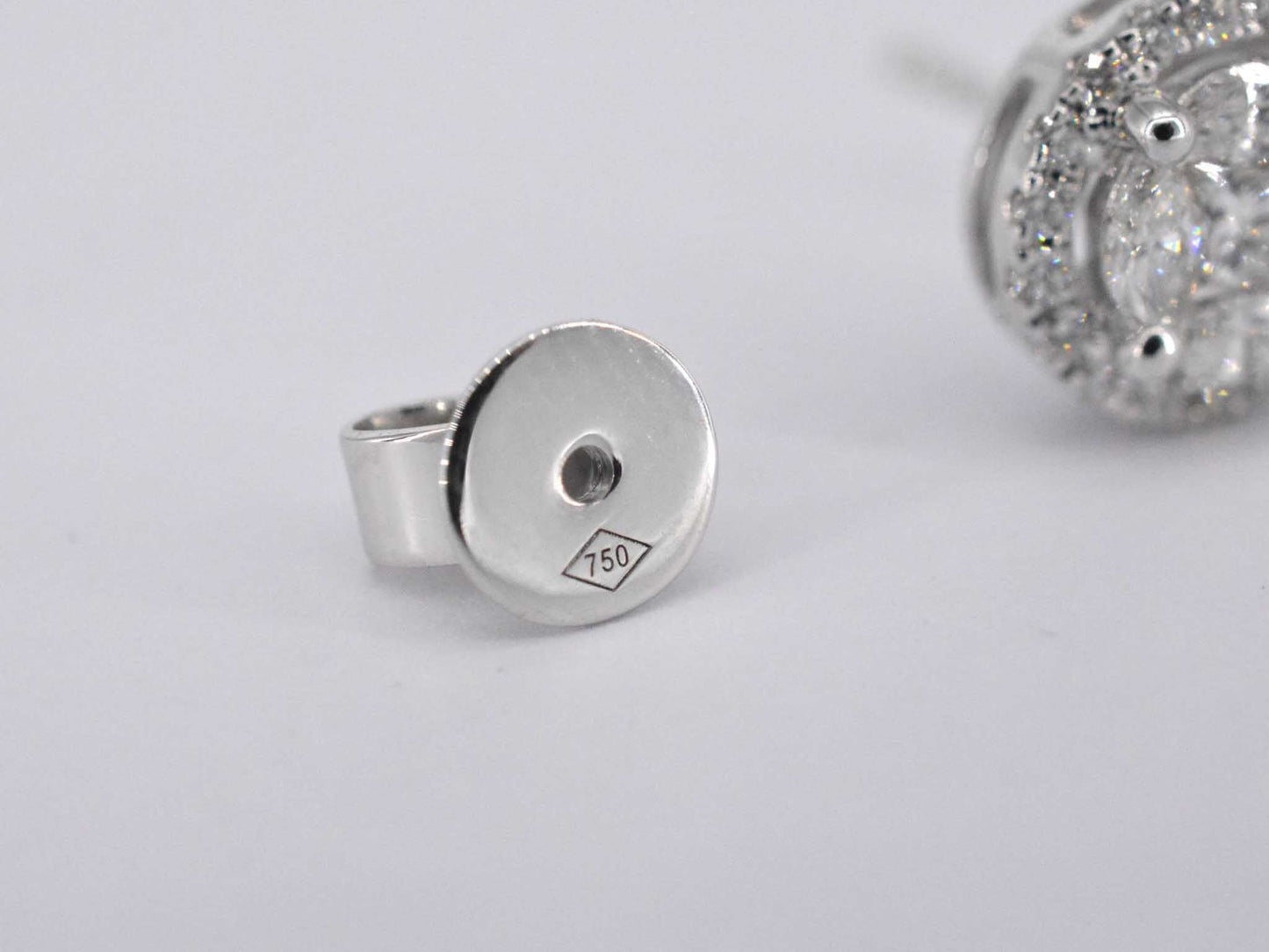 Weißgold-Diamantohrringe mit Brillantrand