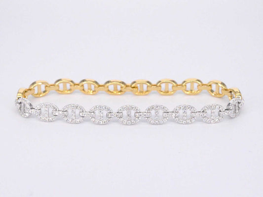 Gouden tennisarmband met diamanten schakels met 157 diamanten