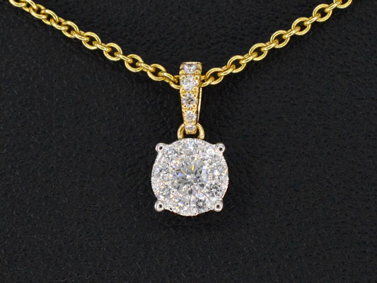 Gouden entourage hanger met briljant geslepen diamanten 1183-6