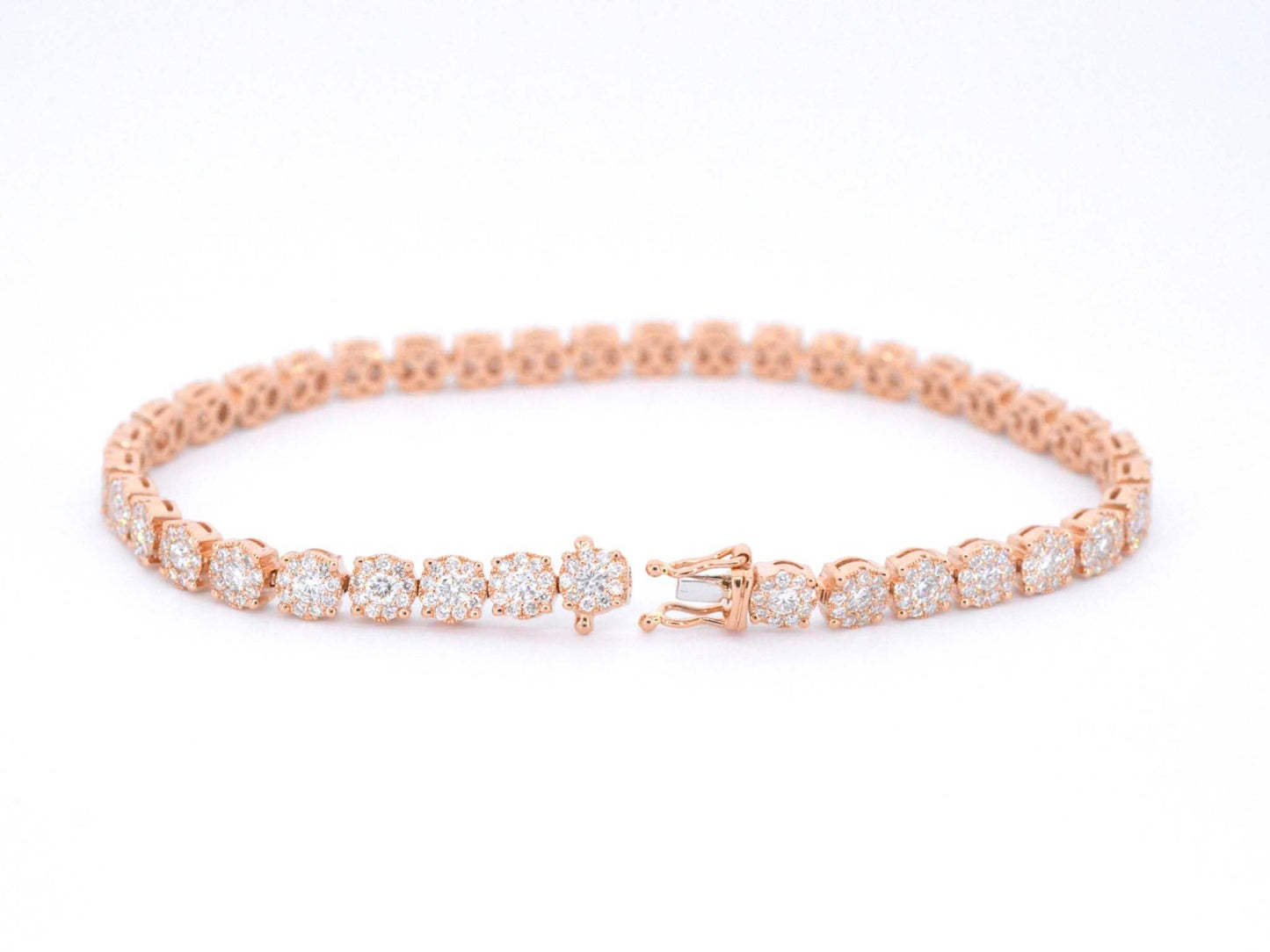 Rosegouden tennisarmband met 5.00 carat diamanten