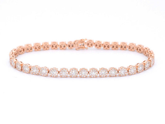 Rosegouden tennisarmband met 5.00 carat diamanten