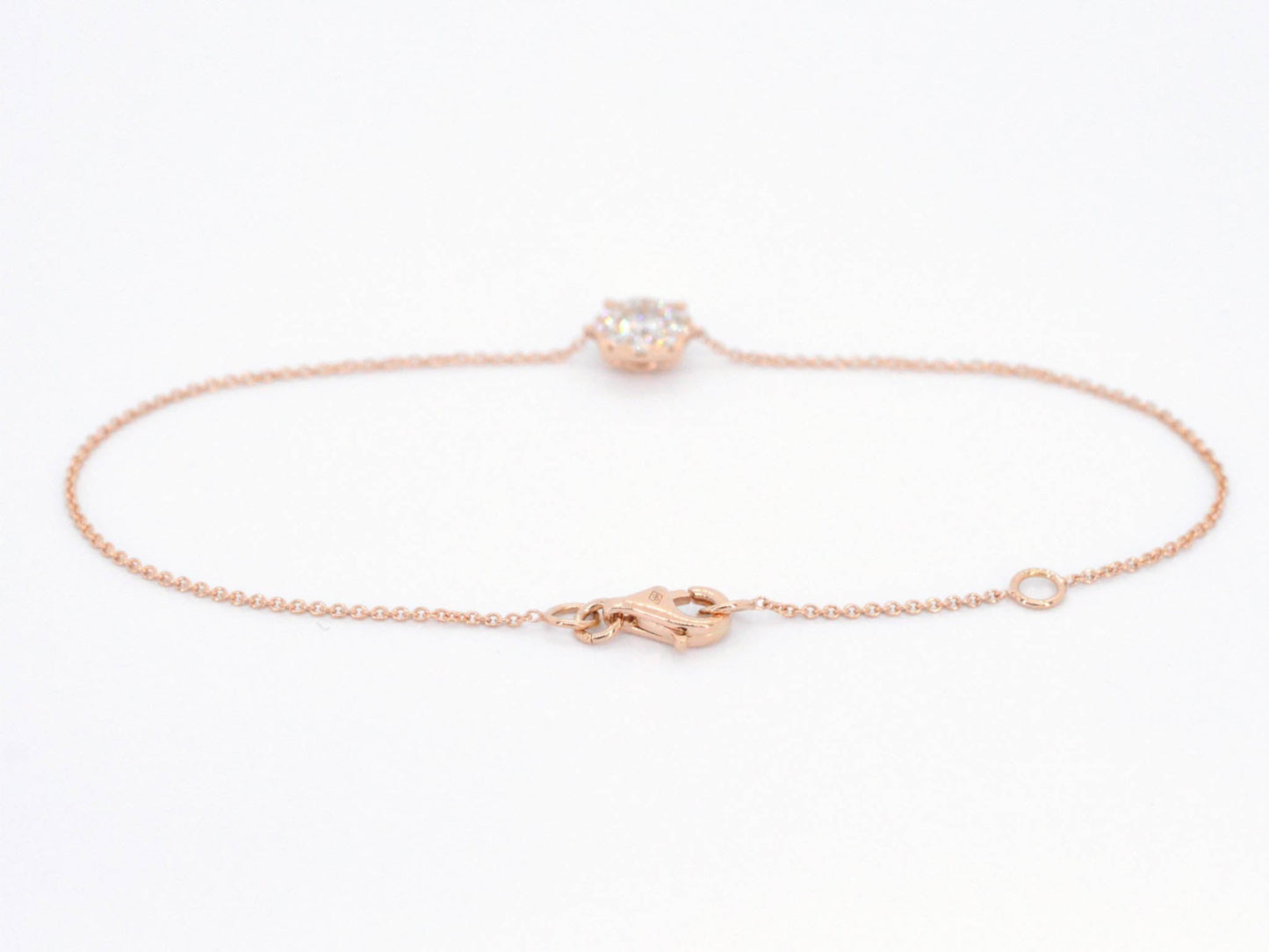 Rosegouden armband met een diamanten bedel