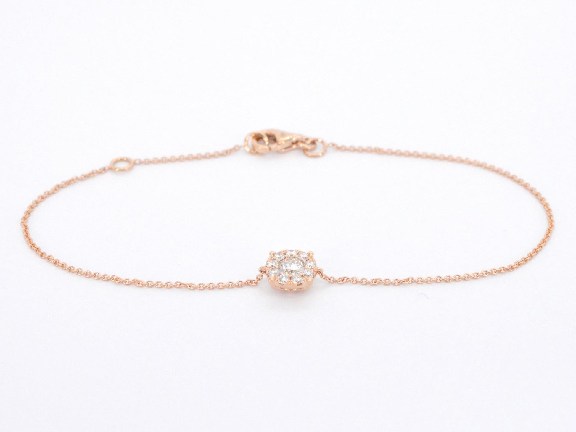 Rosegouden armband met een diamanten bedel