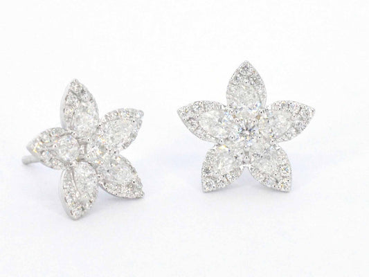 Witgouden oorbellen met grote diamanten 1.64 carat