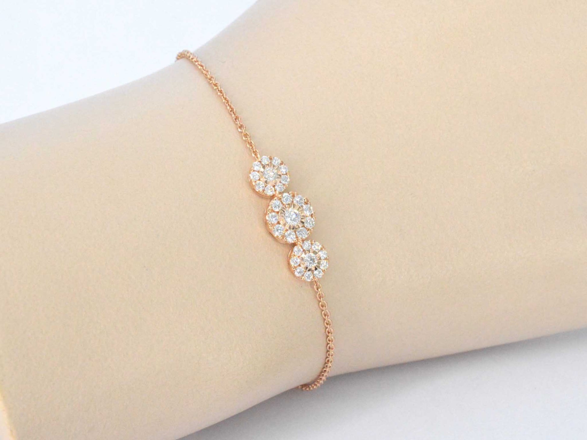 Rosegouden armband met diamanten
