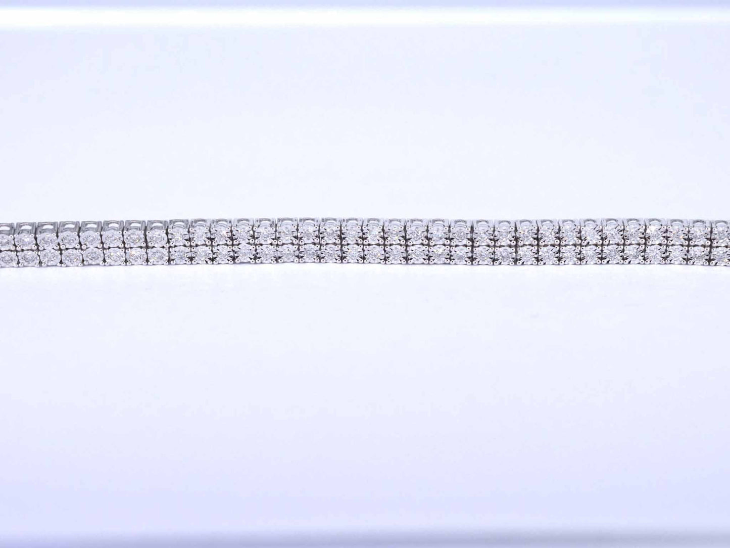 Witgouden tennisarmband met 2 rijen diamanten 1.50 carat