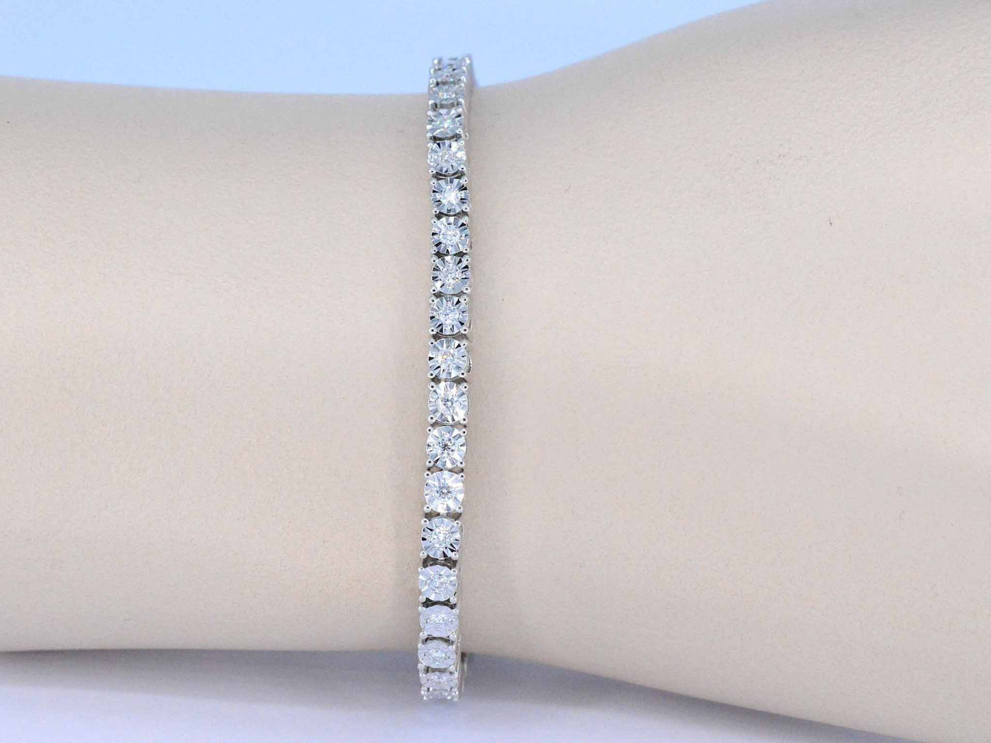 Witgouden tennisarmband met diamanten 1.20 carat