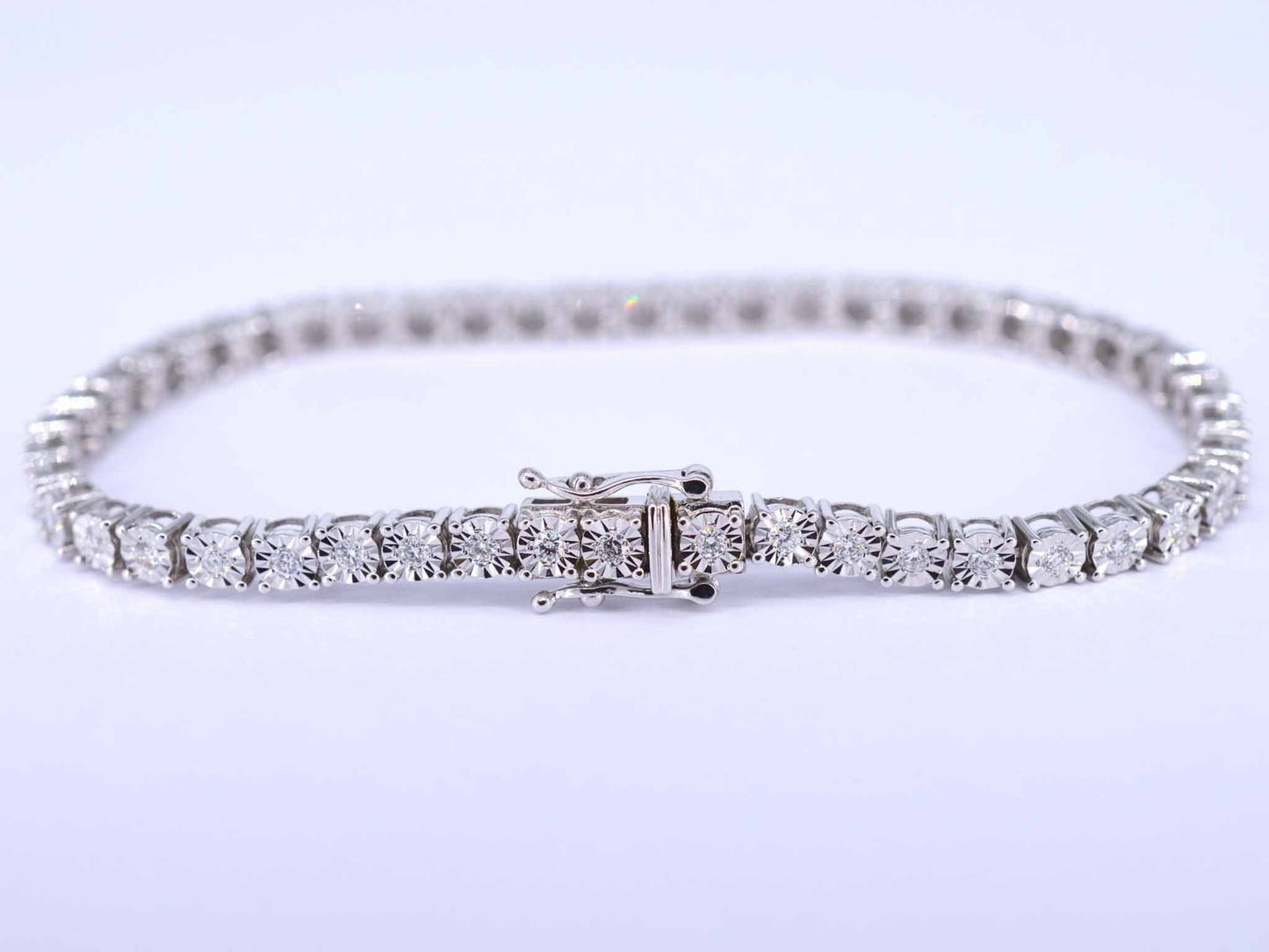 Witgouden tennisarmband met diamanten 1.20 carat