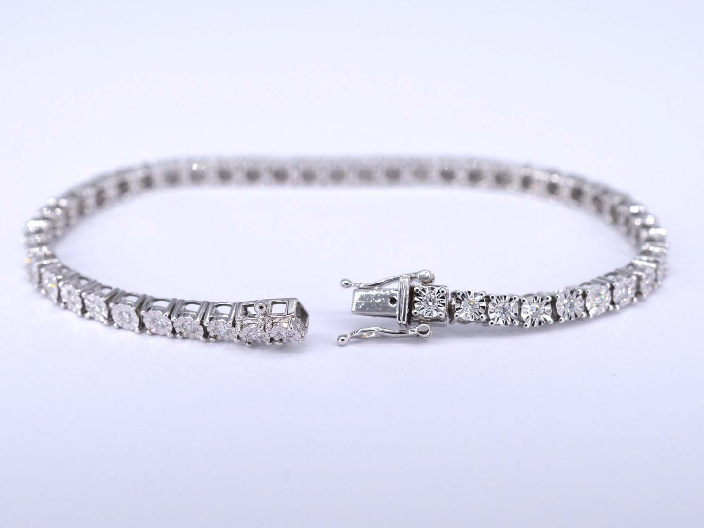 Witgouden tennisarmband met diamanten 1.20 carat