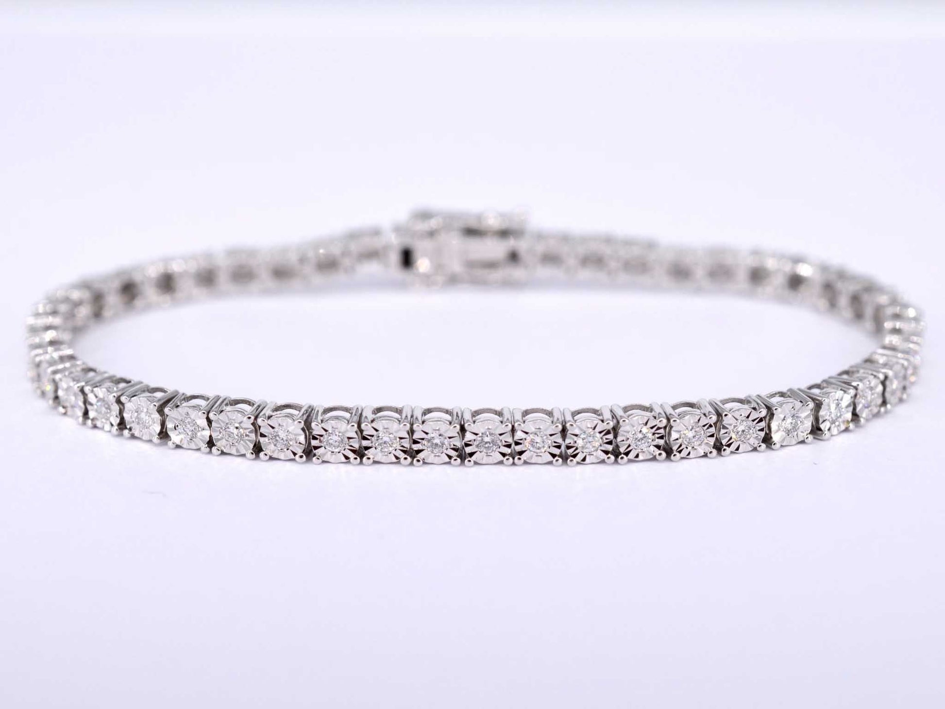 Witgouden tennisarmband met diamanten 1.20 carat