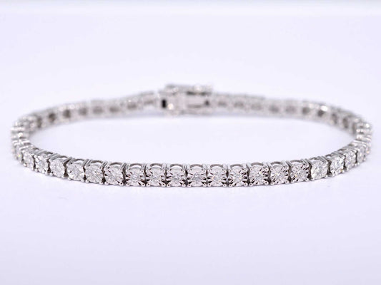 Witgouden tennisarmband met diamanten 1.20 carat