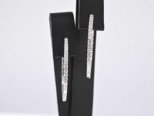 Witgouden creolen oorbellen met diamanten 2051-8