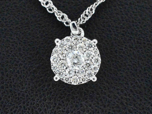 Witgouden hanger met briljant geslepen diamant