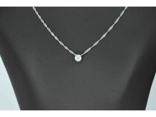 Witgouden hanger met een briljant geslepen diamant