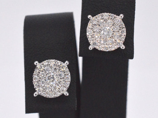 Witgouden oorbellen met een briljant geslepen diamant 2108-6
