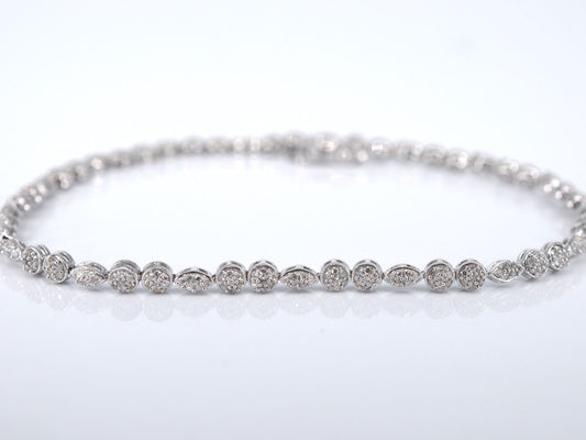 Witgouden tennisarmband met diamanten 1.10 carat