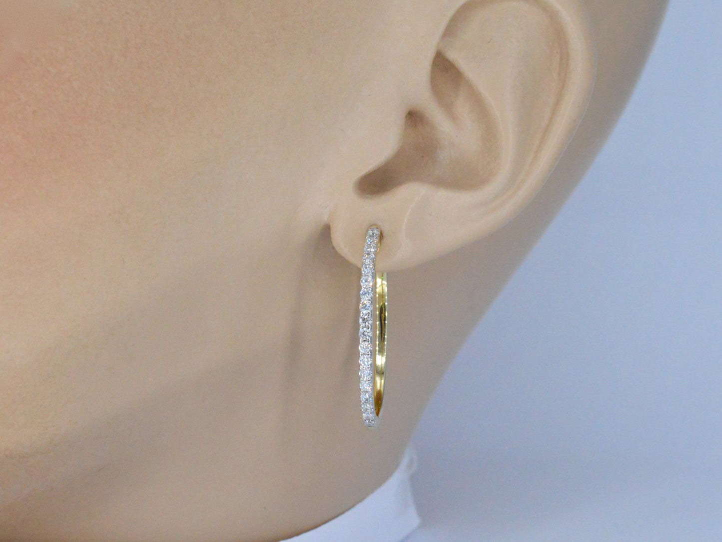 Gouden creolen oorbellen met diamanten