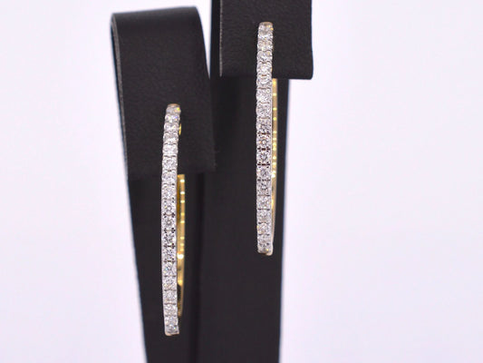 Gouden creolen oorbellen met diamanten