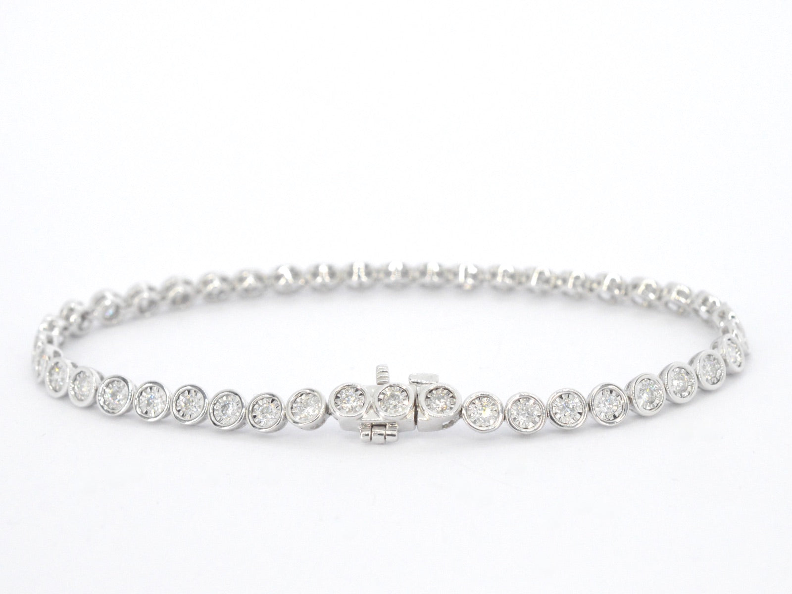 Witgouden armband vol met diamanten gezet 2171-2