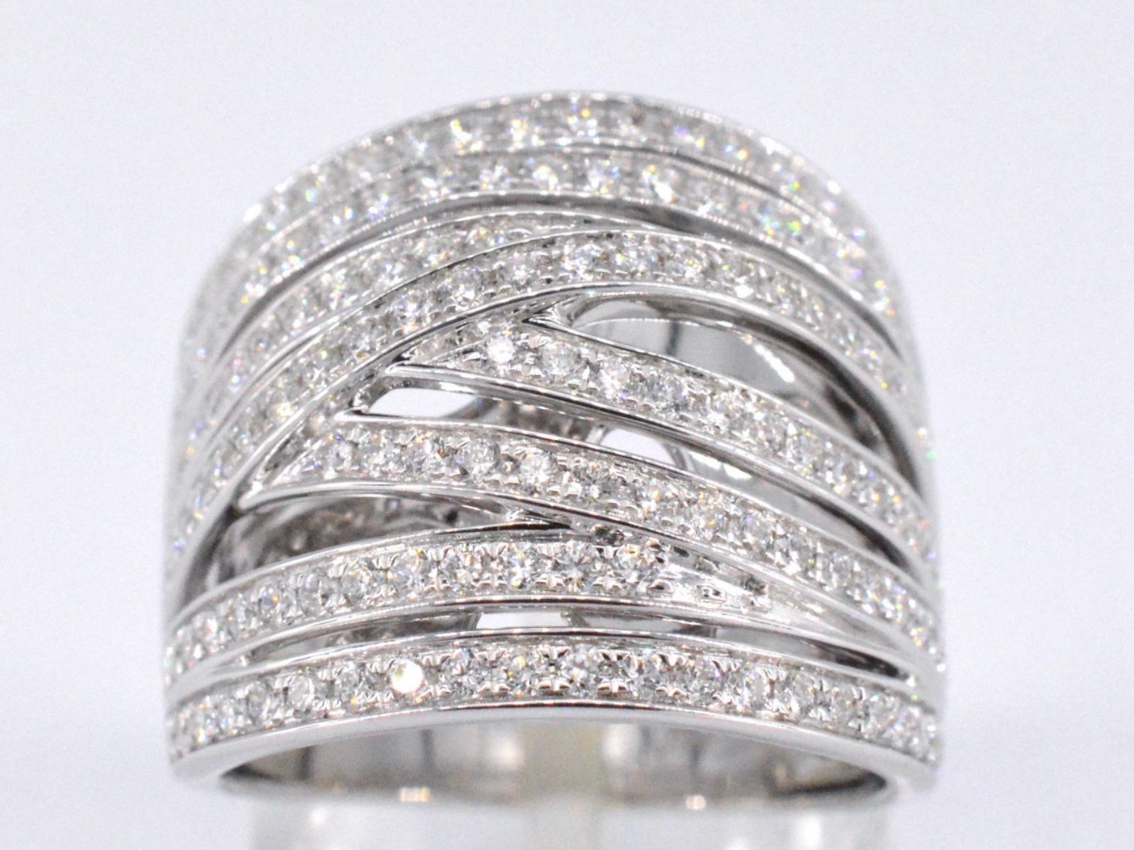 Witgouden design ring met briljanten diamanten 2176-7