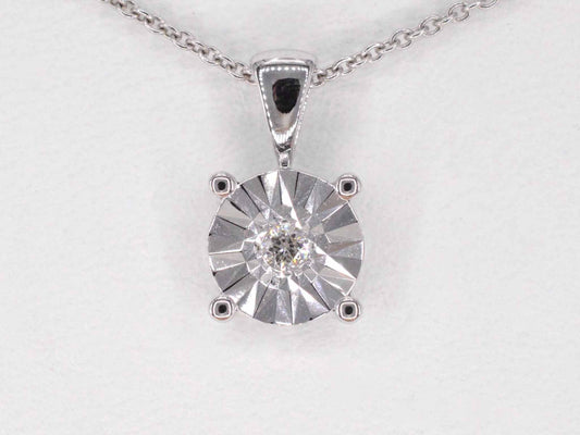 Witgouden hanger met een briljant geslepen diamant