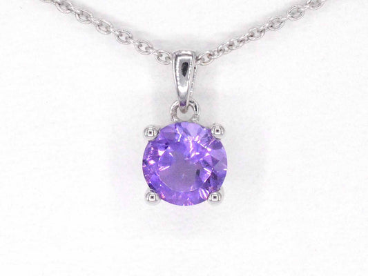 Witgouden hanger met amethist