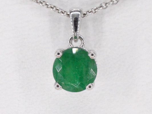 Witgouden hanger met smaragd