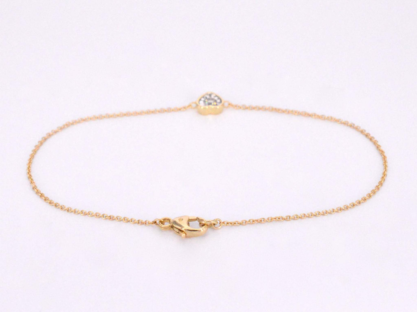 Gouden armband met diamanten hartje 0.10 carat
