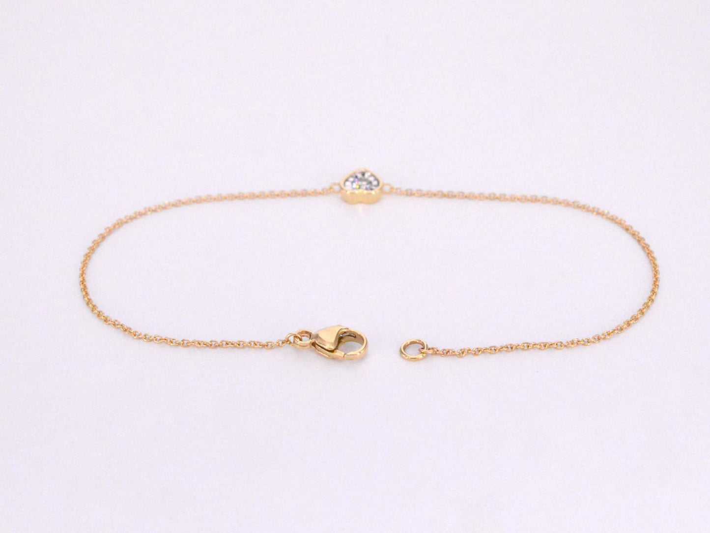 Gouden armband met diamanten hartje 0.10 carat