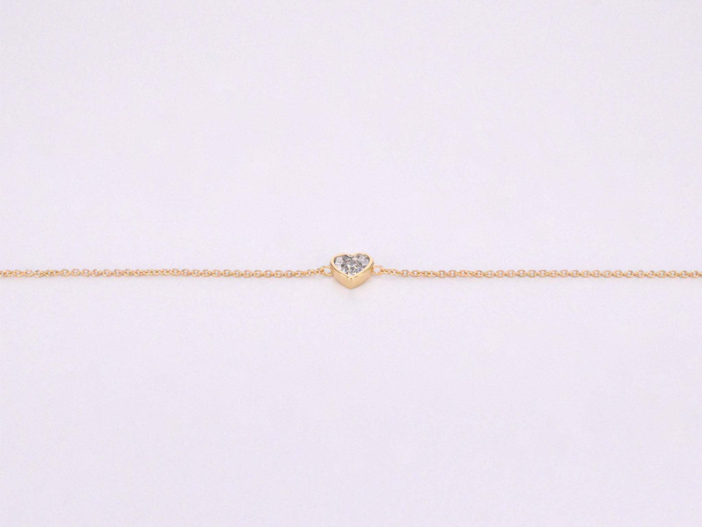 Gouden armband met diamanten hartje 0.10 carat
