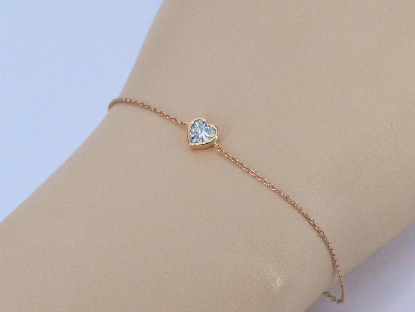 Rosegouden armband met diamanten hartje 0.10 carat