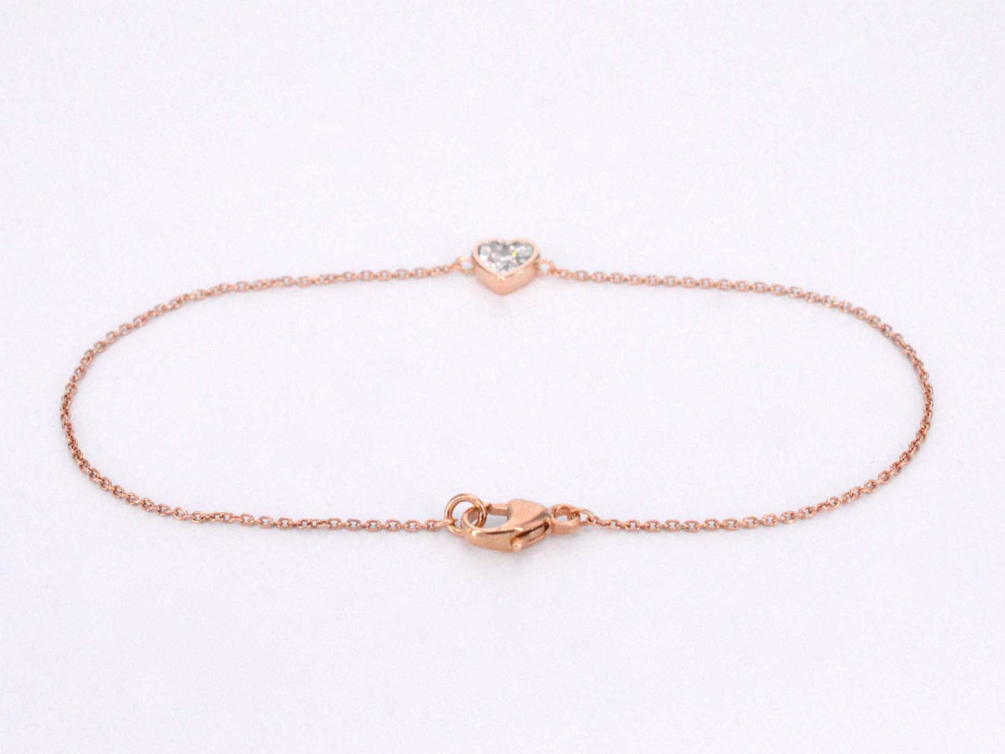 Rosegouden armband met diamanten hartje 0.10 carat