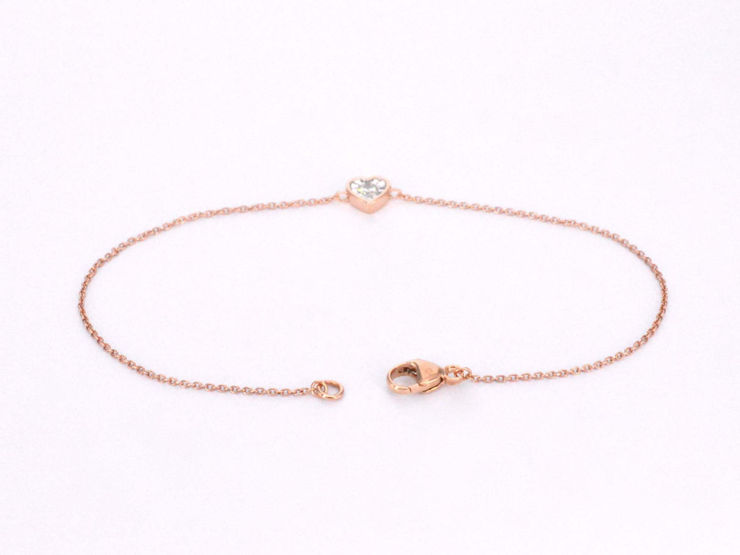 Rosegouden armband met diamanten hartje 0.10 carat
