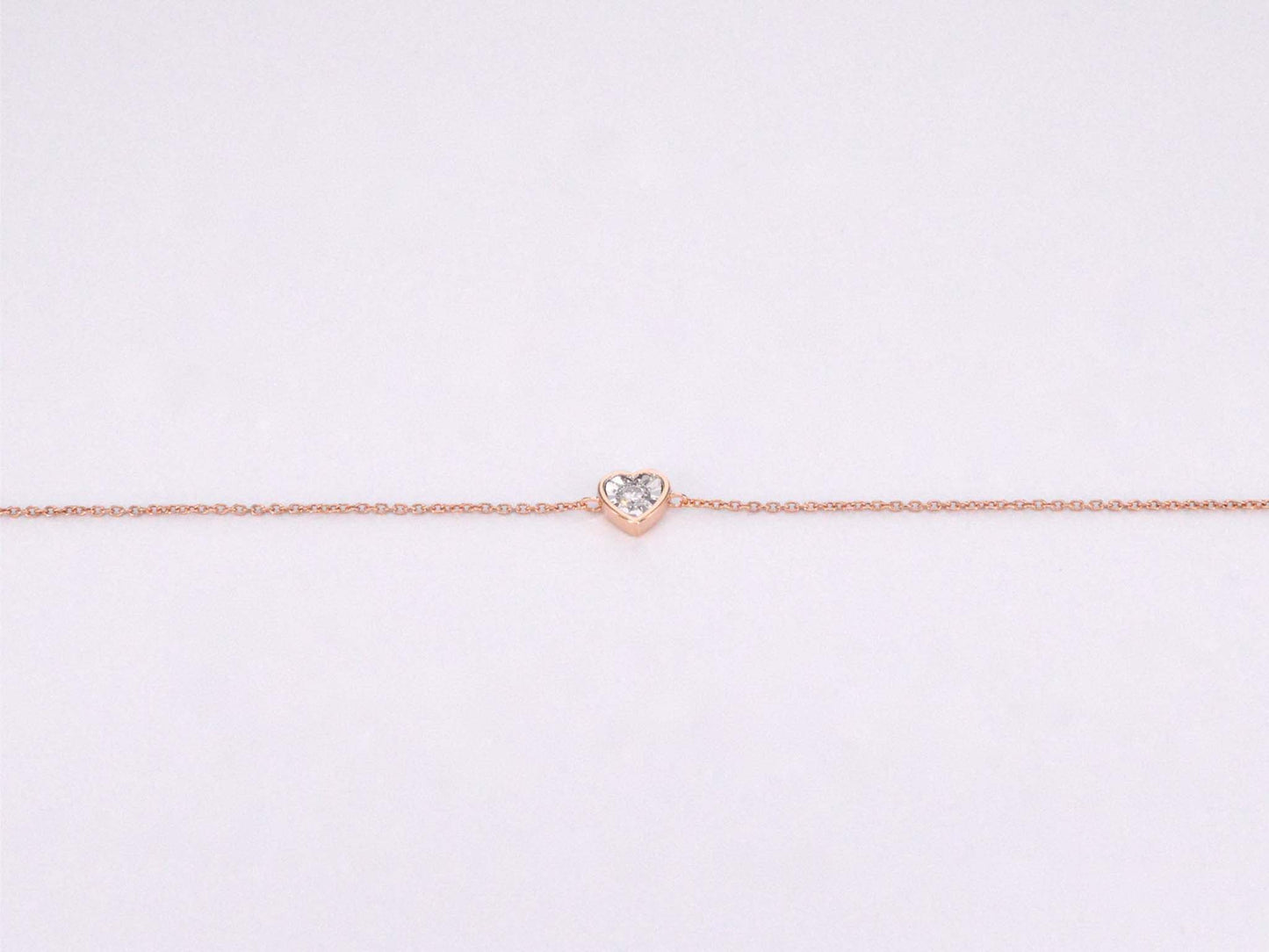 Rosegouden armband met diamanten hartje 0.10 carat