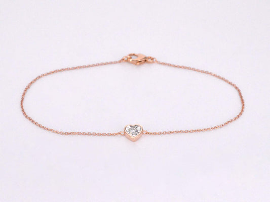 Rosegouden armband met diamanten hartje 0.10 carat