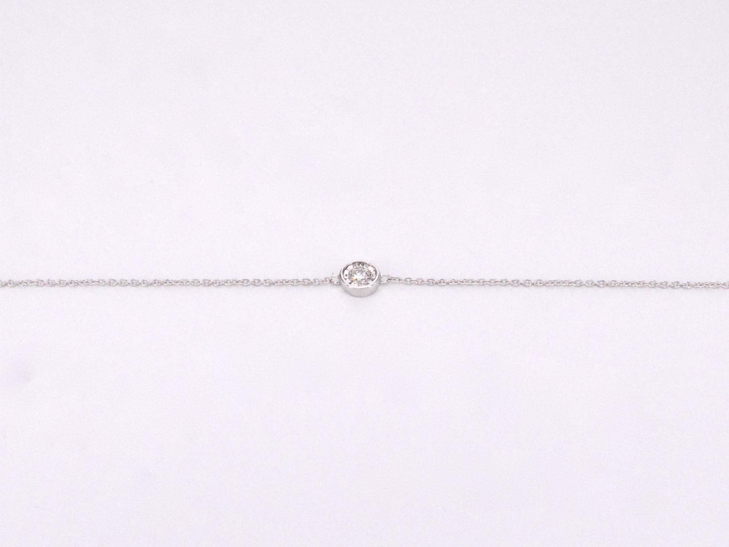 Witgouden armband met diamant 0.10 carat