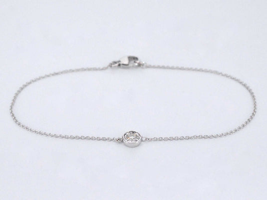 Witgouden armband met diamant 0.10 carat